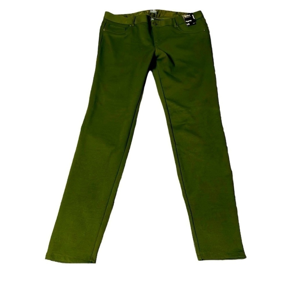 New York and Co size 10R olive green ponte leggings pants